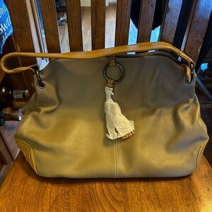 Cavalieri Vera Pelle Shades of Tan Tassel Leather Shoulder Bag NWT!!